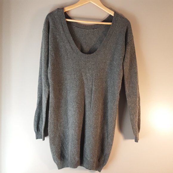 Aritzia Babaton Grey Scoop Back Sweater Long Wool Cashmere Size XS - Picture 7 of 16